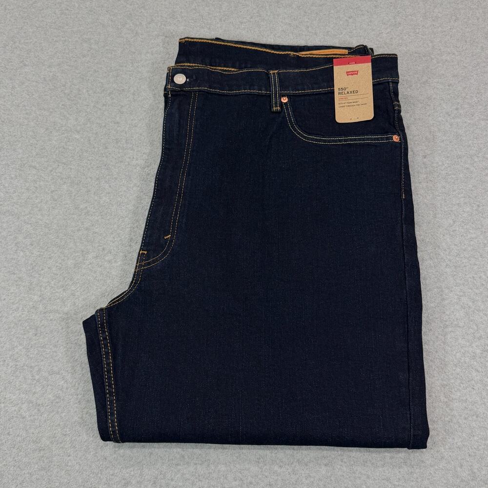 Levi's 550 Relaxed Fit Jeans Men's 48x29 Dark Wash Stretch Big & Tall NWT *READ*